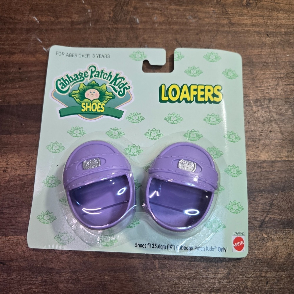 Vtg 1997 Cabbage Patch Kids Doll Purple PENNY LOAFERS Shoes CPK Rare Vintage